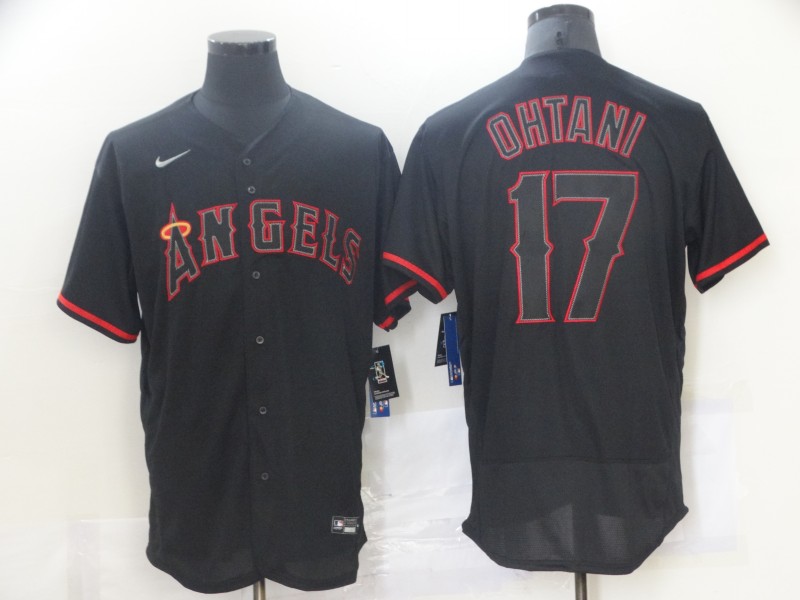 Los Angeles Angels 17 Shohei Ohtani Black Nike Flexbase Jersey