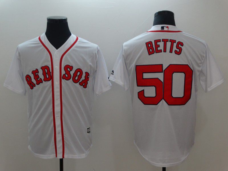 Men Boston Red Sox 50 Betts White Game 2021 MLB Jersey