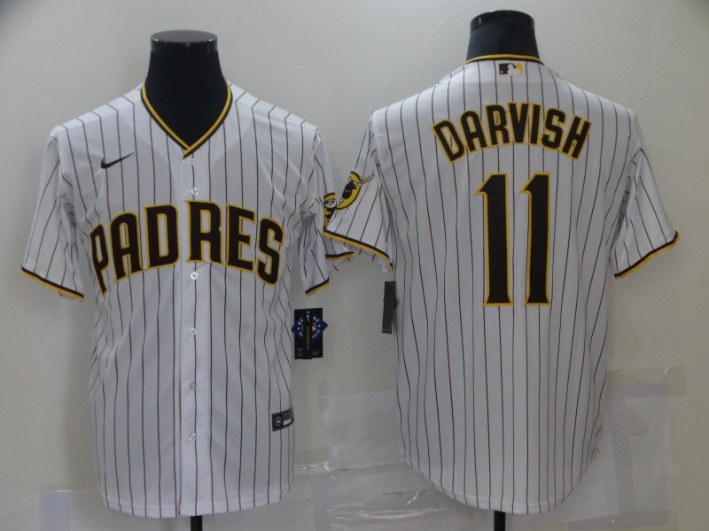 Men San Diego Padres 11 Yu Darvish White Home Flexbase Jersey