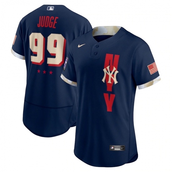 Men's New York Yankees #99 Aaron Judge Nike Navy 2021 MLB All-Star Game Authentic Player Jersey