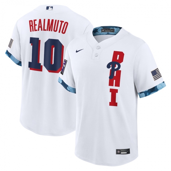 Men's Philadelphia Phillies #10 J.T. Realmuto Nike White 2021 MLB All-Star Game Replica Player Jerse