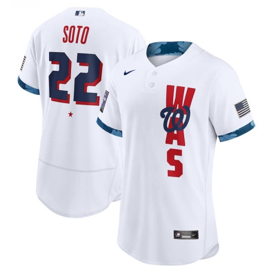 Men's Washington Nationals #22 Juan Soto Nike White 2021 MLB All-Star Game Authentic Player Jersey