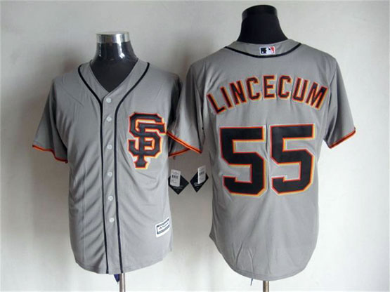 Youth San Francisco Giants Tim Lincecum 55 Gray Stitched Cool Base MLB Jersey