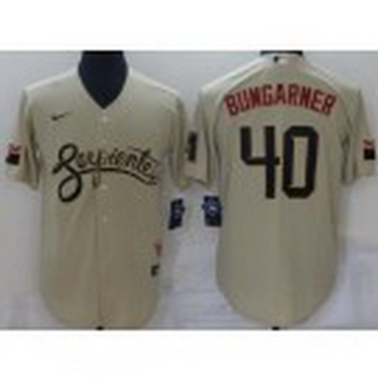 Men Arizona Diamondback 40 Madison Bumgarner Gold 2021 City Connect Stitched MLB Cool Base Nike Jers