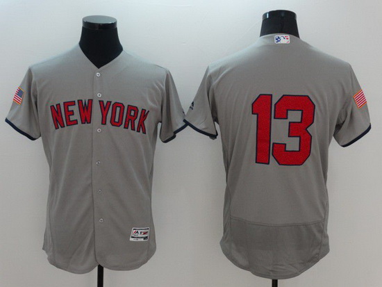 Men New York Yankees 13 No name Grey Elite Independent Edition 2021 MLB Jerseys