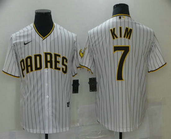 Men San Diego Padres 7 Ha Seong Kim White Stitched MLB Cool Base Nike Jersey