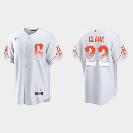 Men San Francisco Giants 22 Will Clark Men 2021 City Connect White Fan Version Jersey