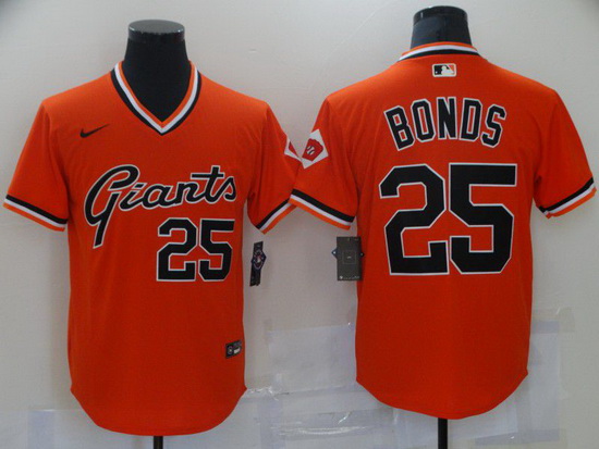 Men San Francisco Giants 25 Barry Bonds Orange Game Nike 2021 MLB Jersey