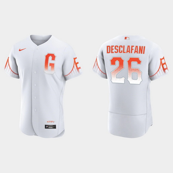 Men San Francisco Giants 26 Anthony Desclafani Men 2021 City Connect Authentic White Jersey