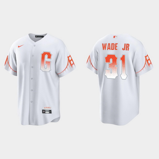 Men San Francisco Giants 31 Lamonte Wade Jr  Men 2021 City Connect White Fan Version Jersey