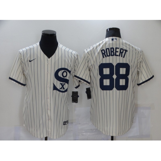 Men Nike Chicago White Sox 88 Luis Robert Cream Game 2021 Field of Dreams Jersey