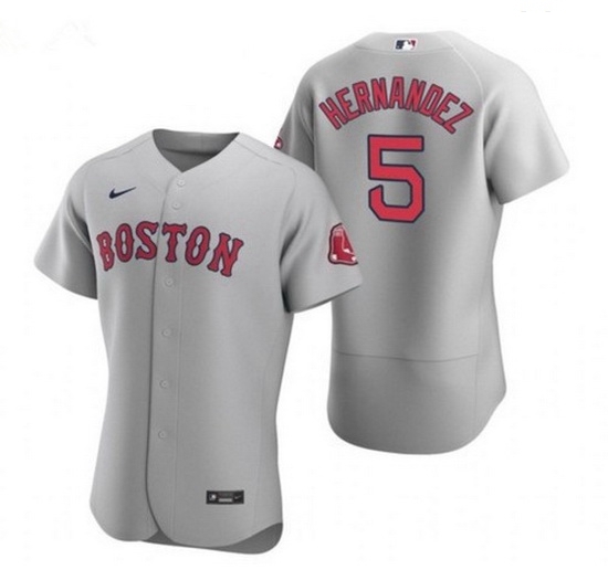 Men Men Boston Red Sox 5 Enrique Hernandez Gray Flexbase Jersey