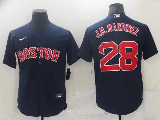 Men Men Boston Red Sox 28 J D Martinez Blue Game 2021 Nike MLB Jersey