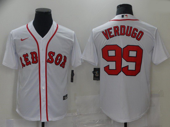 Men Men Boston Red Sox 99 Verdugo White Game 2021 Nike MLB Jersey