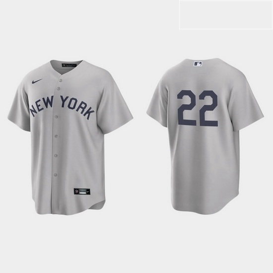 Men New York Yankees 22 Greg Allen Men Nike Gray 2021 Field of Dreams Game MLB Jersey