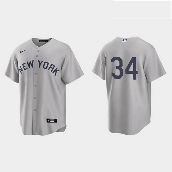 Men New York Yankees 34 Justin Wilson Men Nike Gray 2021 Field of Dreams Game MLB Jersey