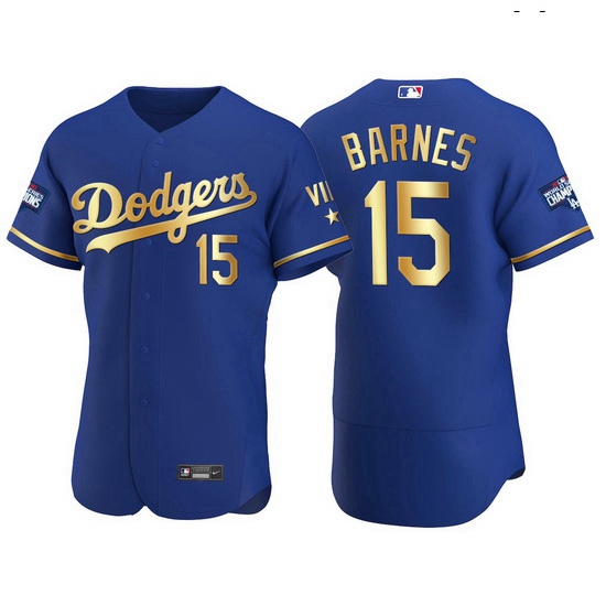 Men Los Angeles Dodgers 15 Austin Barnes Men Nike Authentic 2021 Gold Program World Series Champions