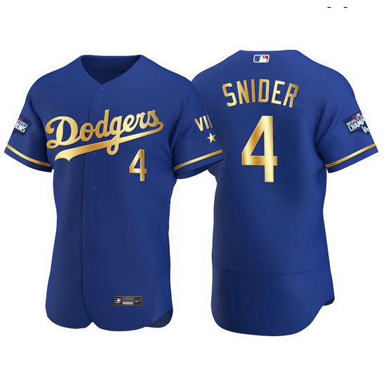 Men Los Angeles Dodgers 4 Duke Snider Men Nike Authentic 2021 Gold Program World Series Champions ML