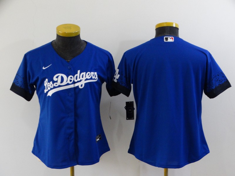 Women Nike Los Angeles Dodgers Blank Blue Elite City Player Jersey