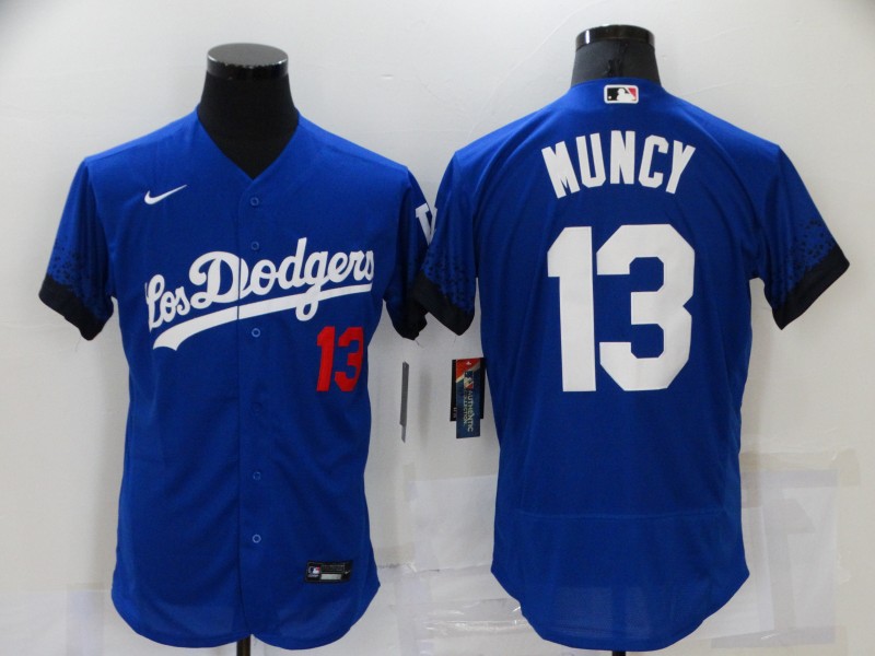 Men's Nike Los Angeles Dodgers #13 Max Muncy Blue Elite City Player Jersey