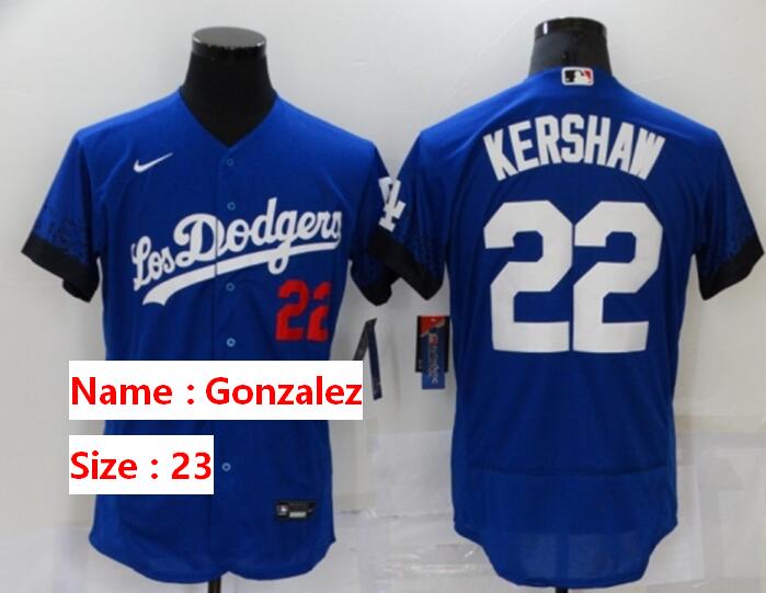 Men's Nike Los Angeles Dodgers Adrian Gonzalez 23 Blue Elite City Player Jersey