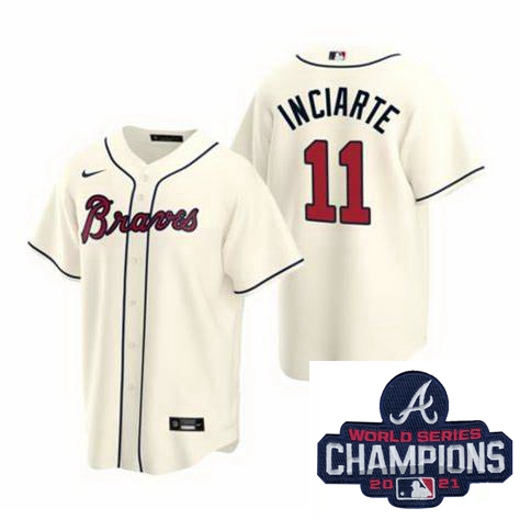 Men Nike Atlanta Braves 11 Ender Inciarter Ice Cream Alternate Stitched Baseball Stitched MLB 2021 C