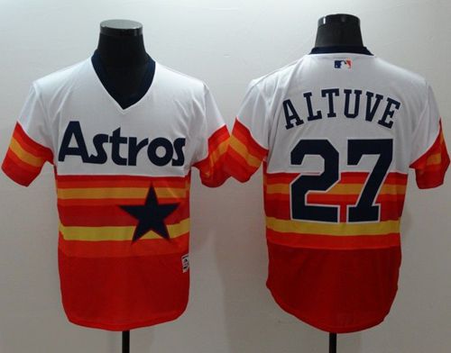 Houston Astros 27 Jose Altuve White Orange Flexbase Authentic Collection Cooperstown Stitched MLB Je