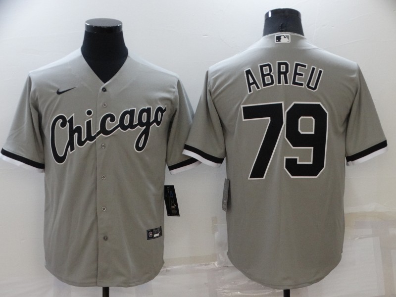 Men Chicago White Sox 79 Jose Abreu Grey Cool Base Stitched Jersey