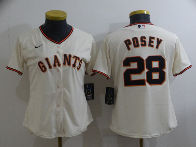 Women San Francisco Giants #28 Buster Posey Nike White 2021 City Connect Replica Player Jersey