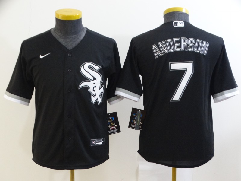 Youth Nike Chicago White Sox 7 Tim Anderson Black Alternate Stitched Baseball Jersey