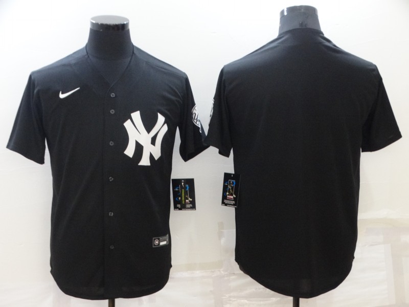 Men Nike New York Yankee Blank Black Cool Base Cool Base Jersey