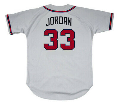 Men Nike Atlanta Braves 33 Brian Jordan White Stitched Cool Base Jersey