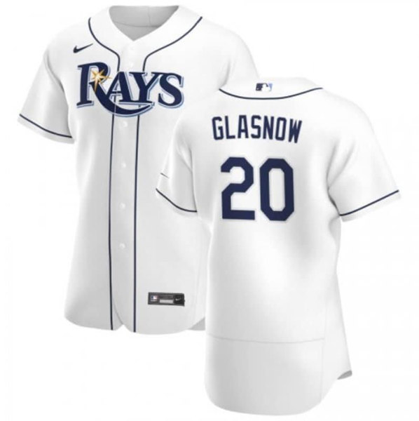 Men Tampa Bay Rays 20 Tyler Glasnow White Flex Base Stitched Jersey