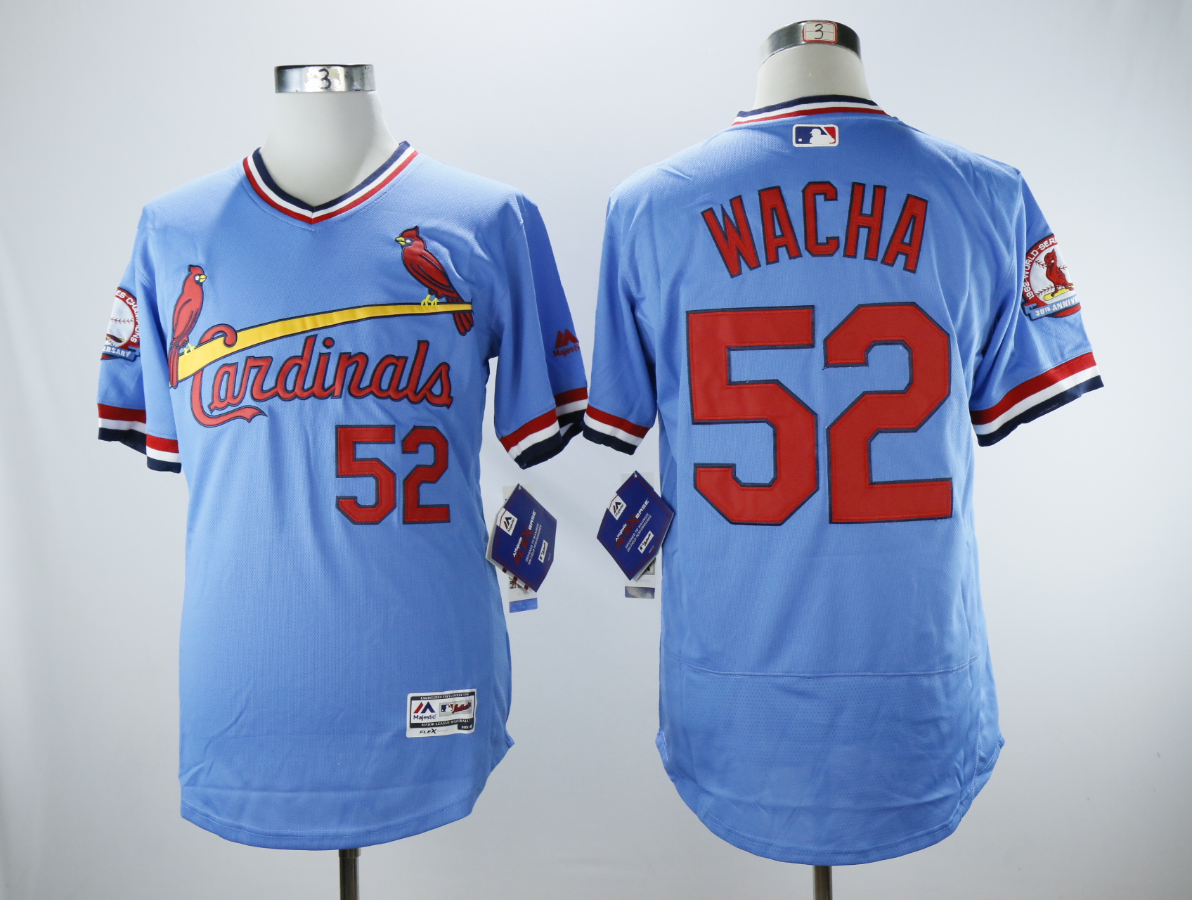 Men's St.Louis Cardinals #52 Michael Wacha Light Blue Cooperstown Collection Flexbase Stitched MLB J