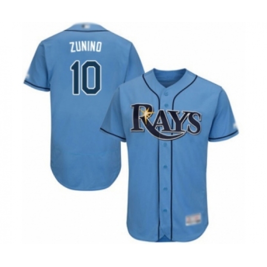 Men's Tampa Bay Rays #10 Mike Zunino Columbia Alternate Flex Base Authentic Collection Baseball Play