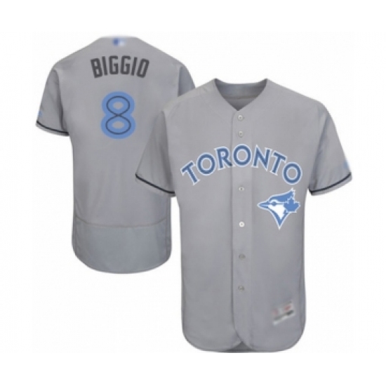 Men's Toronto Blue Jays #8 Cavan Biggio Authentic Gray 2016 Father's Day Fashion Flex Base Baseball 