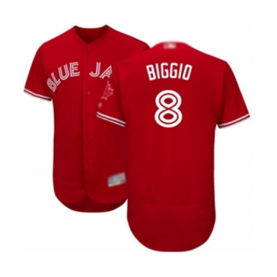 Men's Toronto Blue Jays #8 Cavan Biggio Scarlet Alternate Flex Base Authentic Collection Alternate B