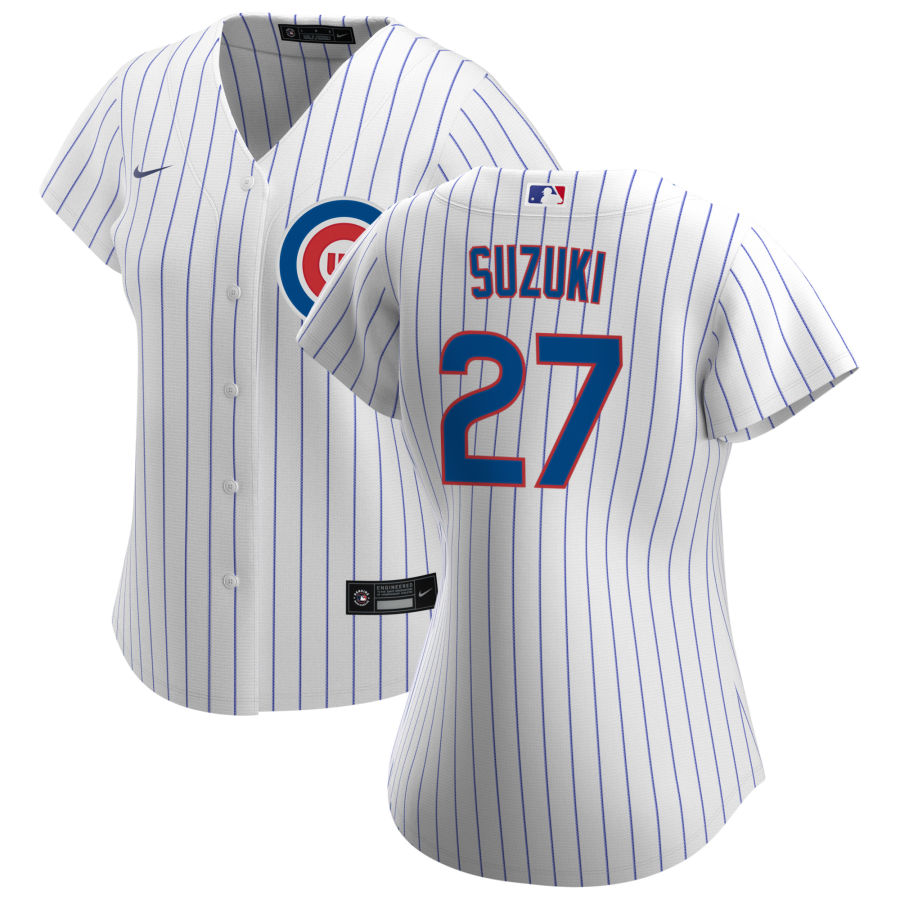 Chicago Cubs 44 #27 Seiya Suzuki Nike Women Home 2020 MLB Player Jersey White