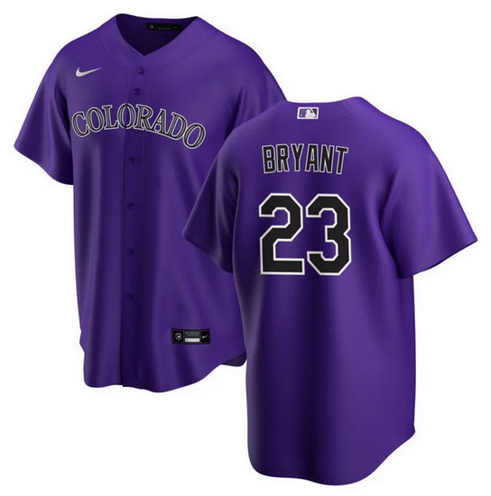 Men Colorado Rockies 23 Kris Bryant Purple Stitched Baseball jersey