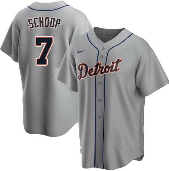 Men Detroit Tigers 7 Jonathan Schoop Grey Cool Base Stitched jersey