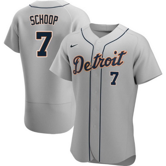 Men Detroit Tigers 7 Jonathan Schoop Grey Flex Base Stitched jersey