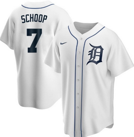 Men Detroit Tigers 7 Jonathan Schoop White Cool Base Stitched jersey