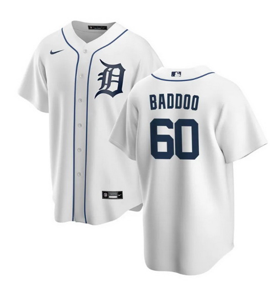 Men Detroit Tigers 60 Akil Baddoo White Cool Base Stitched jersey