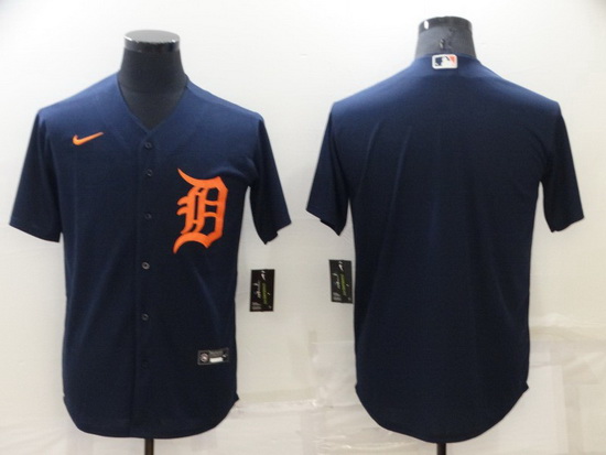 Men Detroit Tigers Blank Navy Cool Base Stitched jersey