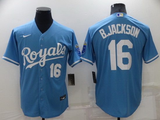 Men Kansas City Royals 16 Bo Jackson Light Blue Cool Base Stitched jersey