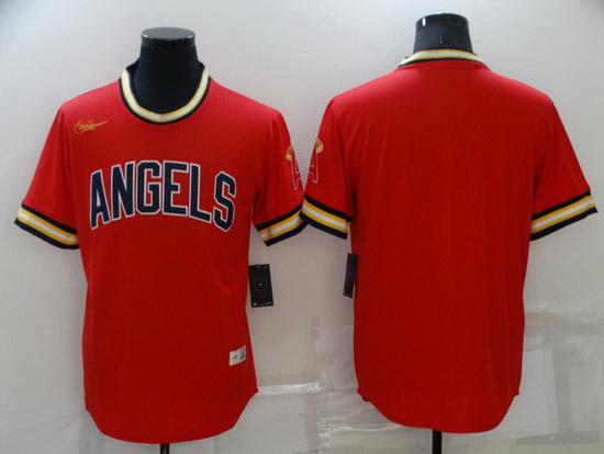 Men Los Angeles Angels Blank Red Cool Base Stitched jersey