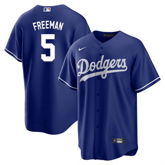 Men Los Angeles Dodgers 5 Freddie Freeman Royal Cool Base Stitched Baseball jersey