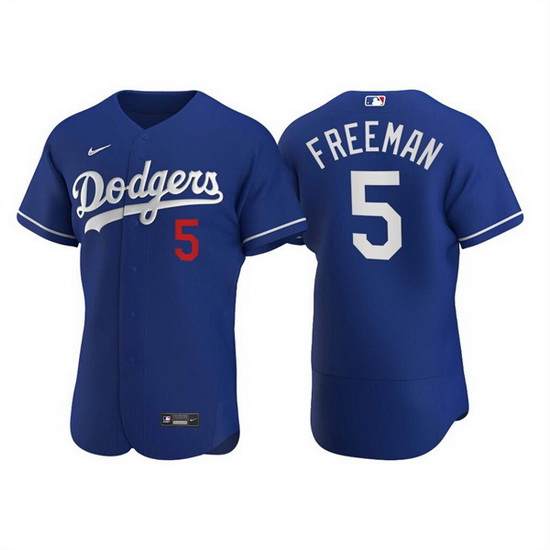 Men Los Angeles Dodgers 5 Freddie Freeman Royal Flex Base Stitched jersey