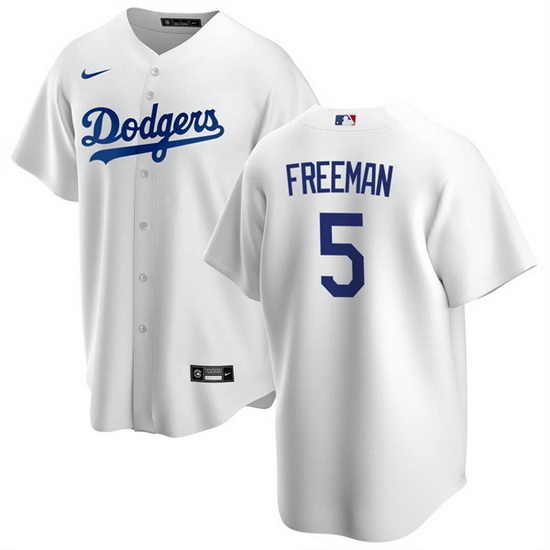 Men Los Angeles Dodgers 5 Freddie Freeman White Cool Base Stitch