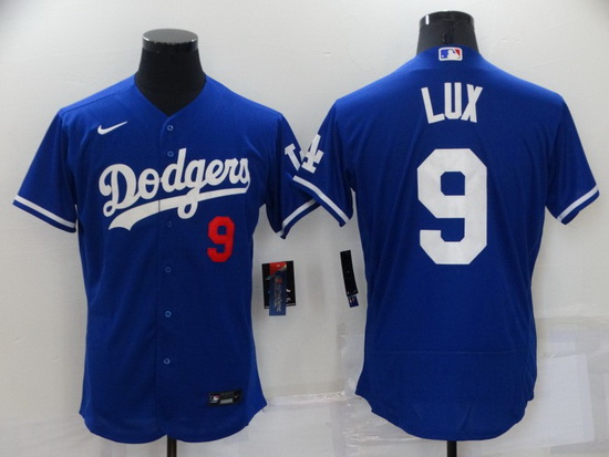 Men Los Angeles Dodgers 9 Gavin Lux Royal Flex Base Stitched jersey